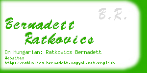 bernadett ratkovics business card